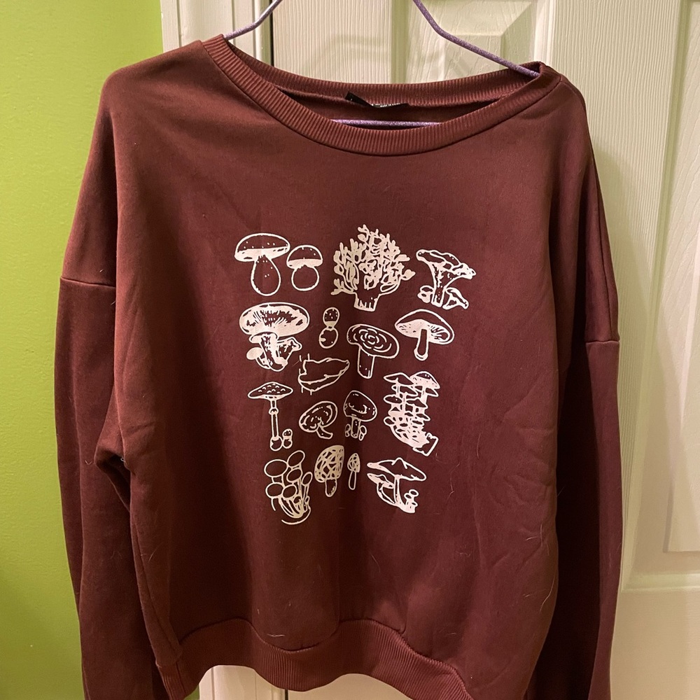 Shein Mushroom Print Sweatshirt